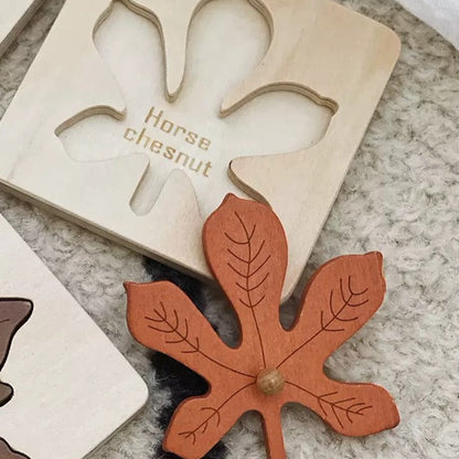 Wooden Leaf Puzzle- Fine motor skills toys