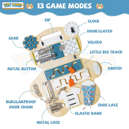 Bear Toddler Busy Board with Whiteboard Toys for 5 Year Olds