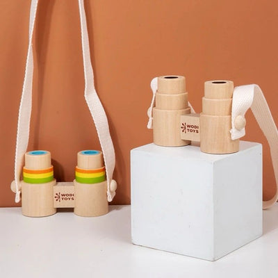 Jumelles en bois – Exploration de la nature Montessori pour enfants