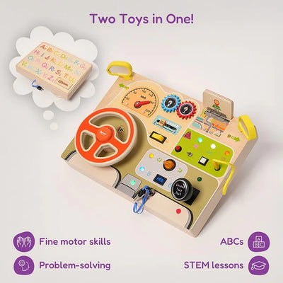Fidtoy Busy Dashboard - Interactive Montessori Toy for Kids