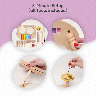 Fidtoy Wooden Percussion Set for Kids – Musical Instrument Toy 3+
