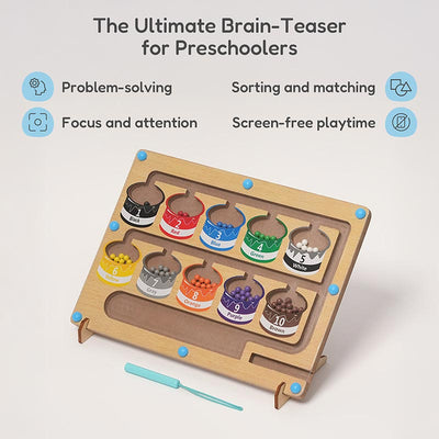 Fidtoy Magnetic Color Sorting Maze for Preschoolers – Fine Motor Learning Toy 3+