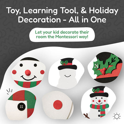 Fidtoy Christmas Snowman Wall Activity Toy for Toddlers – Felt Holiday Decoration Play Set