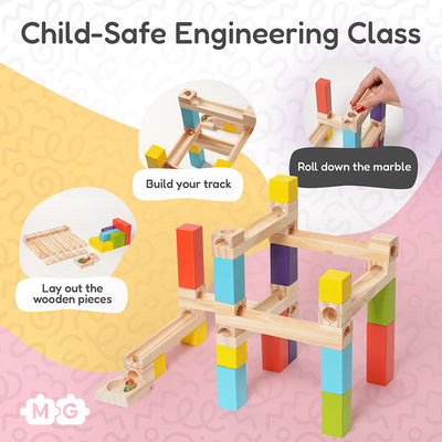 Montessori Wooden Marble Run