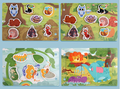 Mini Busy Book - Forest Animal Theme | Interactive Animal Matching and Discovery for Toddlers