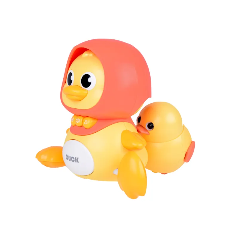 Fidtoy Jouet musical en forme de canard pour bébé avec son et lumière, idéal pour apprendre à ramper