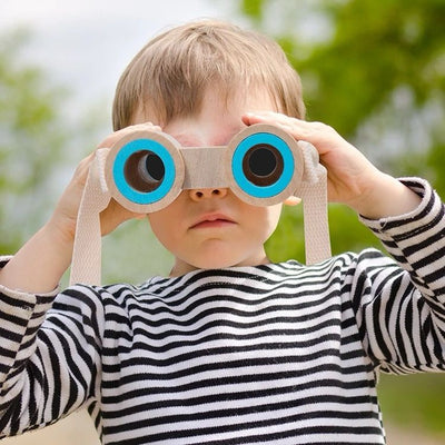 Jumelles en bois – Exploration de la nature Montessori pour enfants