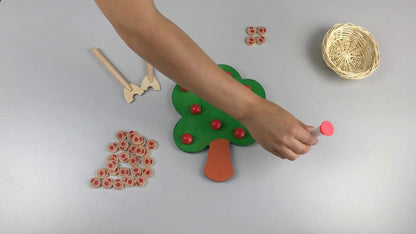 Montessori Apple Tree Peg Tray Counting B