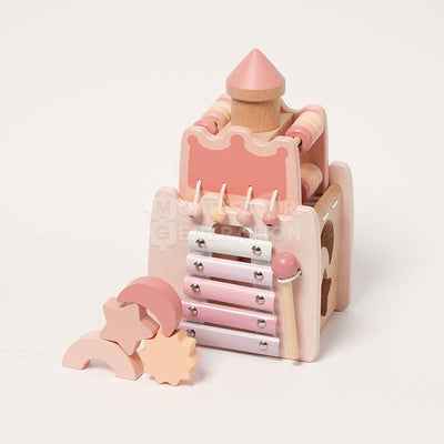 Juguete de castillo de actividades de madera Fidtoy para niños de más de 3 años, juego educativo