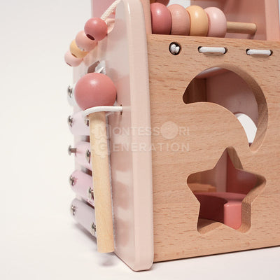 Juguete de castillo de actividades de madera Fidtoy para niños de más de 3 años, juego educativo