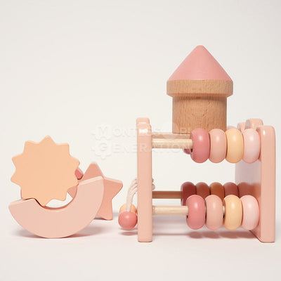 Juguete de castillo de actividades de madera Fidtoy para niños de más de 3 años, juego educativo