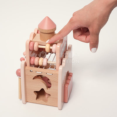 Juguete de castillo de actividades de madera Fidtoy para niños de más de 3 años, juego educativo