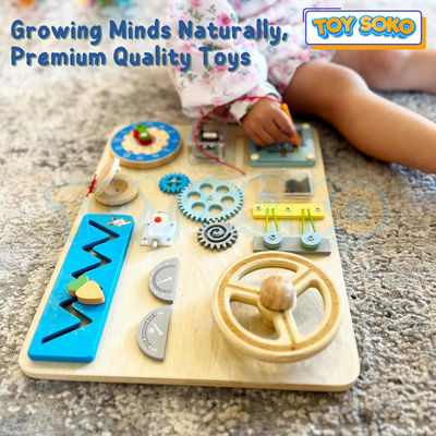 Tablero de Actividades Interactivo – 10 Juguetes Montessori en 1 para Niños Pequeños