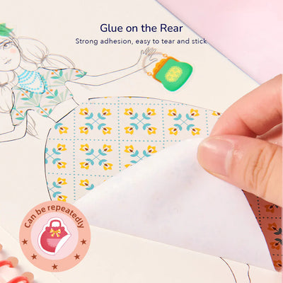 Pequeña Diseñadora - Fiesta del Té de Princesas | Diseño de moda con telas, pegatinas de accesorios, colores