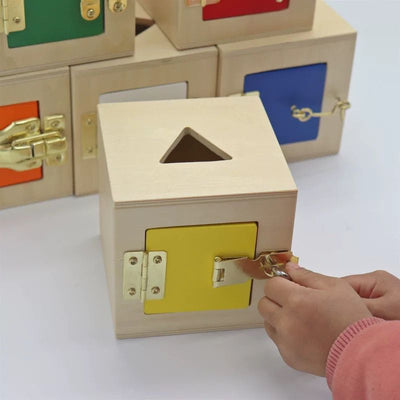 Montessori Lock Boxes Set of 6 | Toddler Practical Life Locking Activity