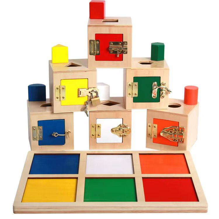 Montessori Lock Boxes Set of 6 | Toddler Practical Life Locking Activity