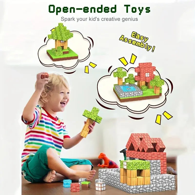 Juego de bloques de construcción magnéticos Fidtoy para niños – Juguetes de construcción STEM para el aprendizaje creativo