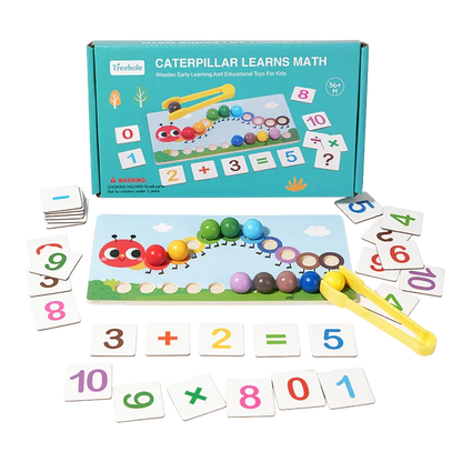 Toddlers Caterpillar Maths and Colorful Beads Learning