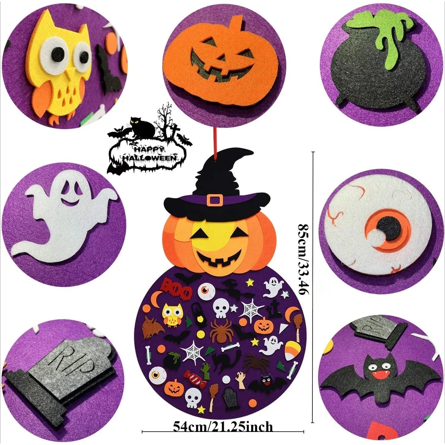 Montessori Felt Pumpkin Halloween Playset