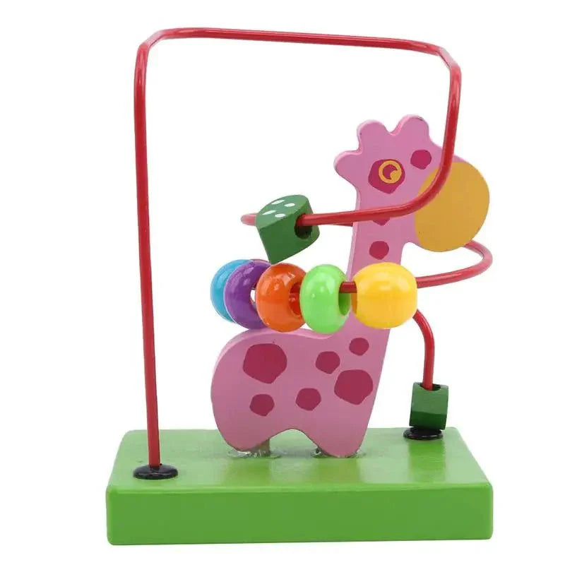 Mini beads coaster giraffe – Wooden Mini Beads Maze Roller Coaster Puzzle Animal Beads