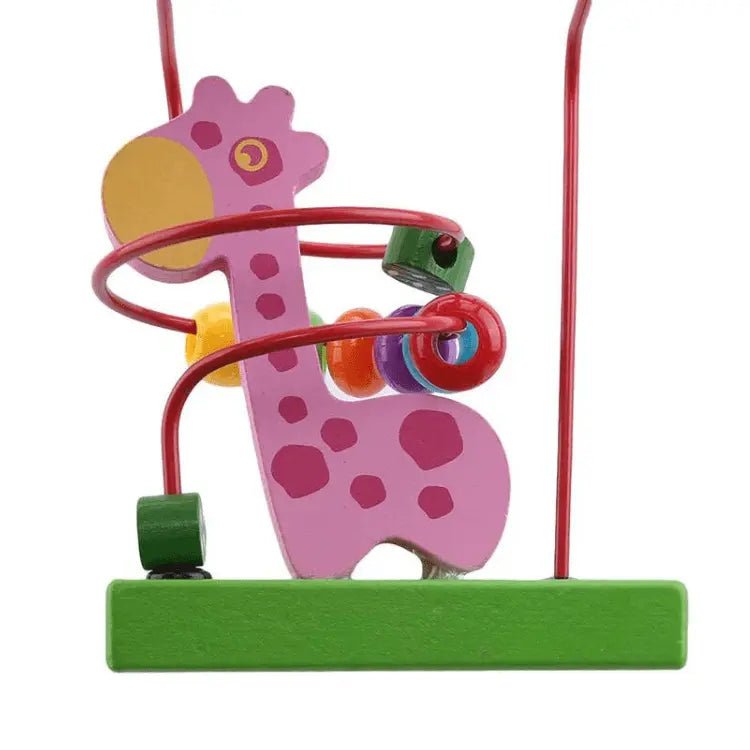 Mini beads coaster giraffe – Wooden Mini Beads Maze Roller Coaster Puzzle Animal Beads