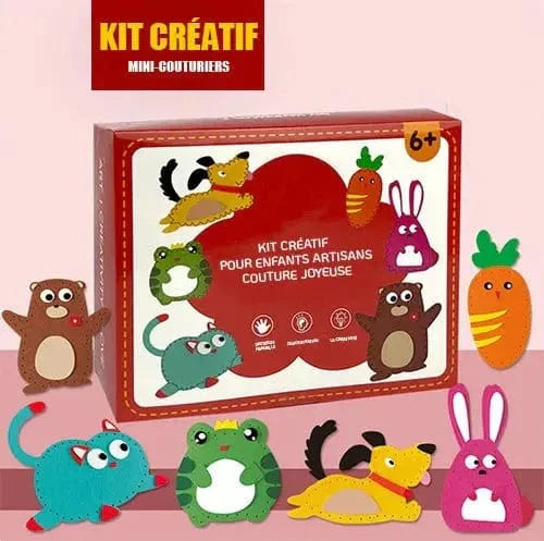 Fidtoy DIY Sewing Kit for Kids – 8 Cartoon Handbag Projects, Safe Beginner Craft Set for Creativity and Fine Motor Skills