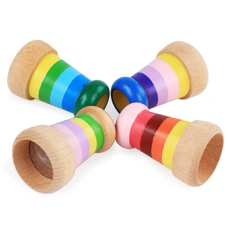 Mini Wooden Kaleidoscope - Visual Sensory Toy for Kids