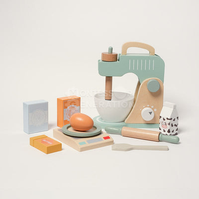 Fidtoy Wooden Mixer Toy Set for Kids 3+ Pretend Kitchen Play