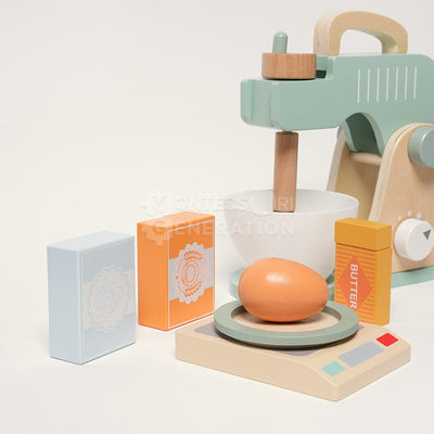 Fidtoy Wooden Mixer Toy Set for Kids 3+ Pretend Kitchen Play