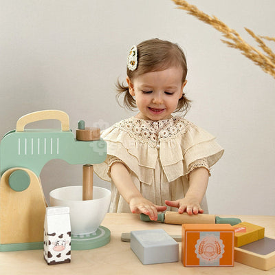 Fidtoy Wooden Mixer Toy Set for Kids 3+ Pretend Kitchen Play