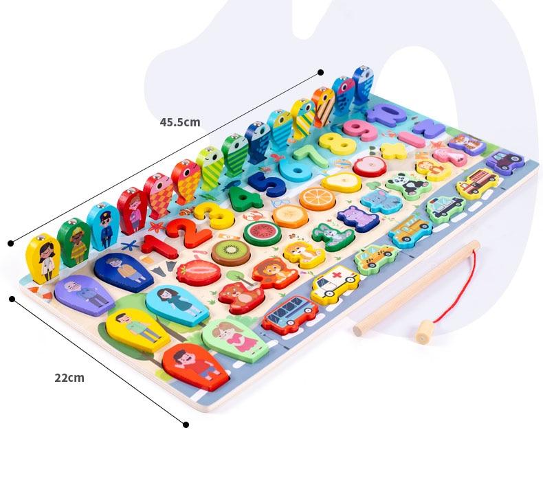Fidtoy Montessori 3D Wooden Puzzle for Toddlers Learning Shapes