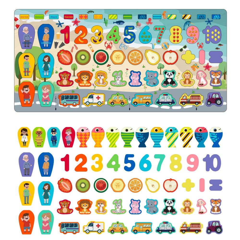 Fidtoy Montessori 3D Wooden Puzzle for Toddlers Learning Shapes