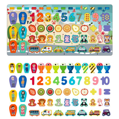Fidtoy Montessori 3D Wooden Puzzle for Toddlers Learning Shapes