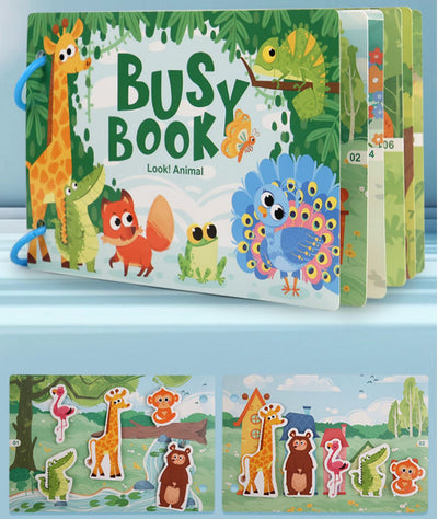 Mini Busy Book - Forest Animal Theme | Interactive Animal Matching and Discovery for Toddlers