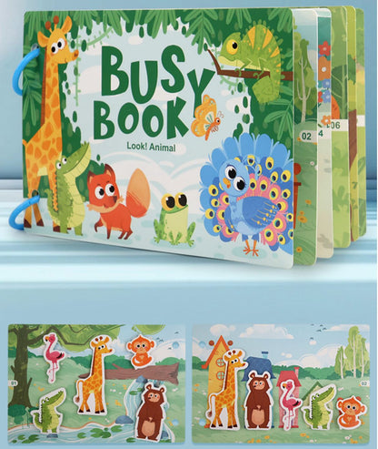 Mini Busy Book - Forest Animal Theme | Interactive Animal Matching and Discovery for Toddlers