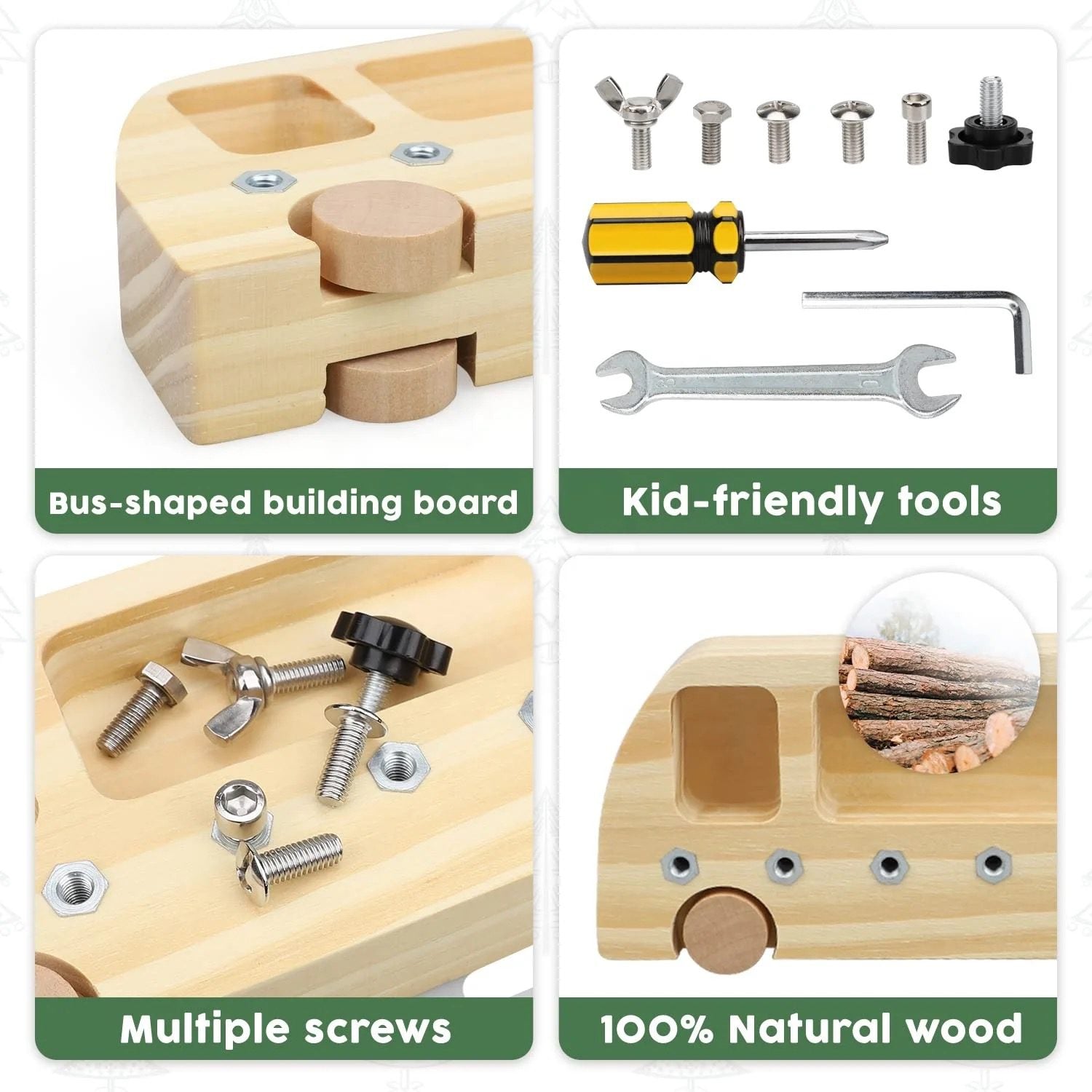 Montessori Busy Bus - Practical Life Nuts and Bolts Activity for Fine Motor and STEM Learning