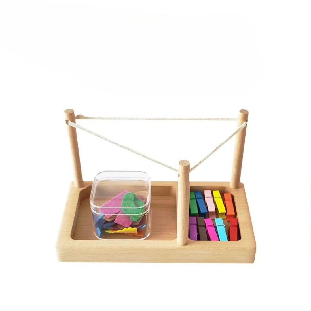 Montessori Clothesline Activity for Toddlers – Practical Life Pegs Activity