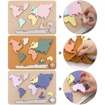Carte des continents Montessori