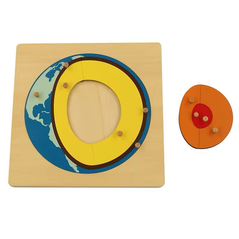 Montessori Layers of the Earth Puzzle with Wooden Knobs - Cultural Geography Material