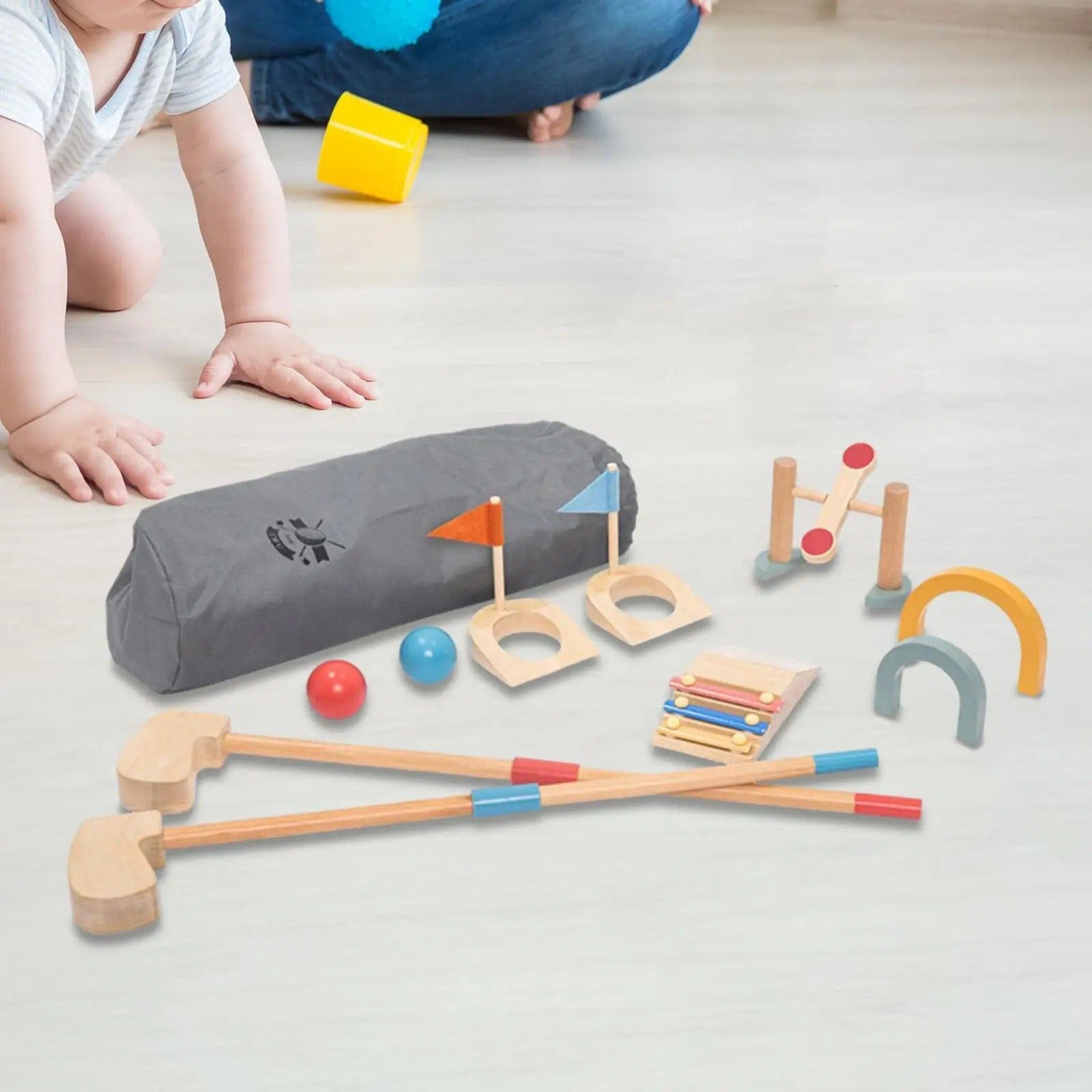 Fidtoy Wooden Golf Set for Kids 3+ Indoor Outdoor Active Play