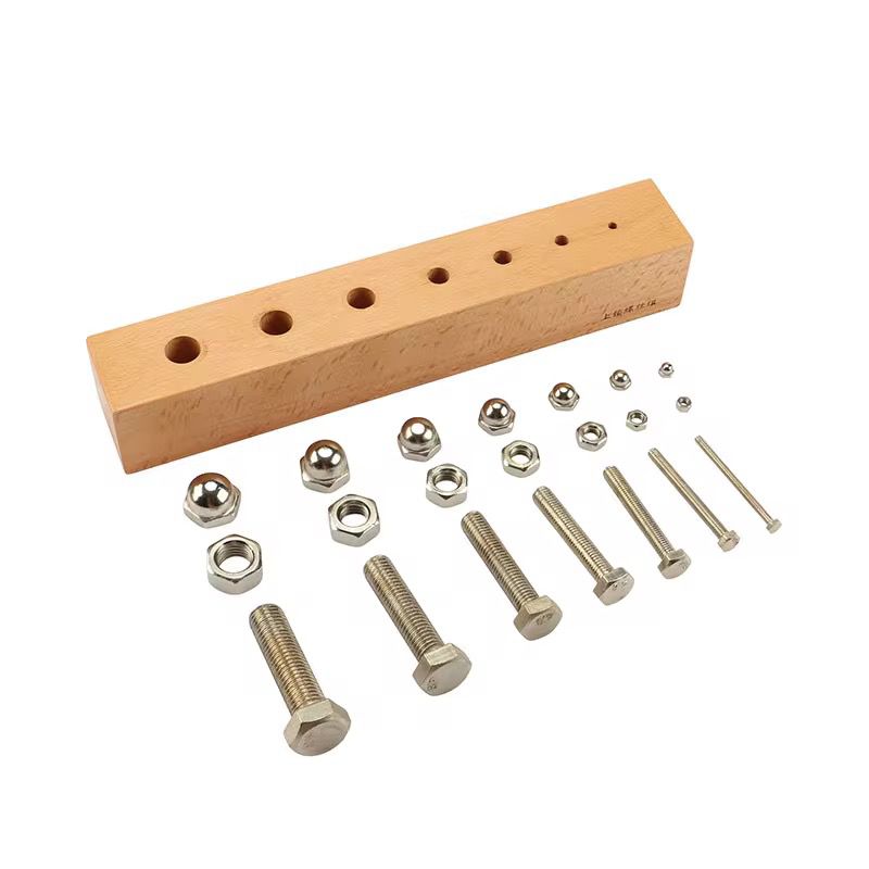 Montessori Écrous et Boulons Set C - Matériel de Vie Pratique pour la Motricité Fine