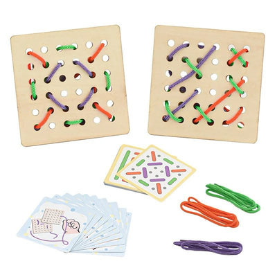 Jeu de correspondance de formes Montessori avec cordes – Activité de motricité fine et de discrimination visuelle pour les enfants d'âge préscolaire