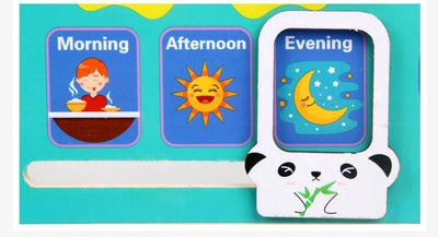 Jouets Horloge Grenouille Montessori en Bois pour Enfants, Calendrier d'apprentissage, Météo, Saisons, Heure, Semaine, Jouet Éducatif Précoce