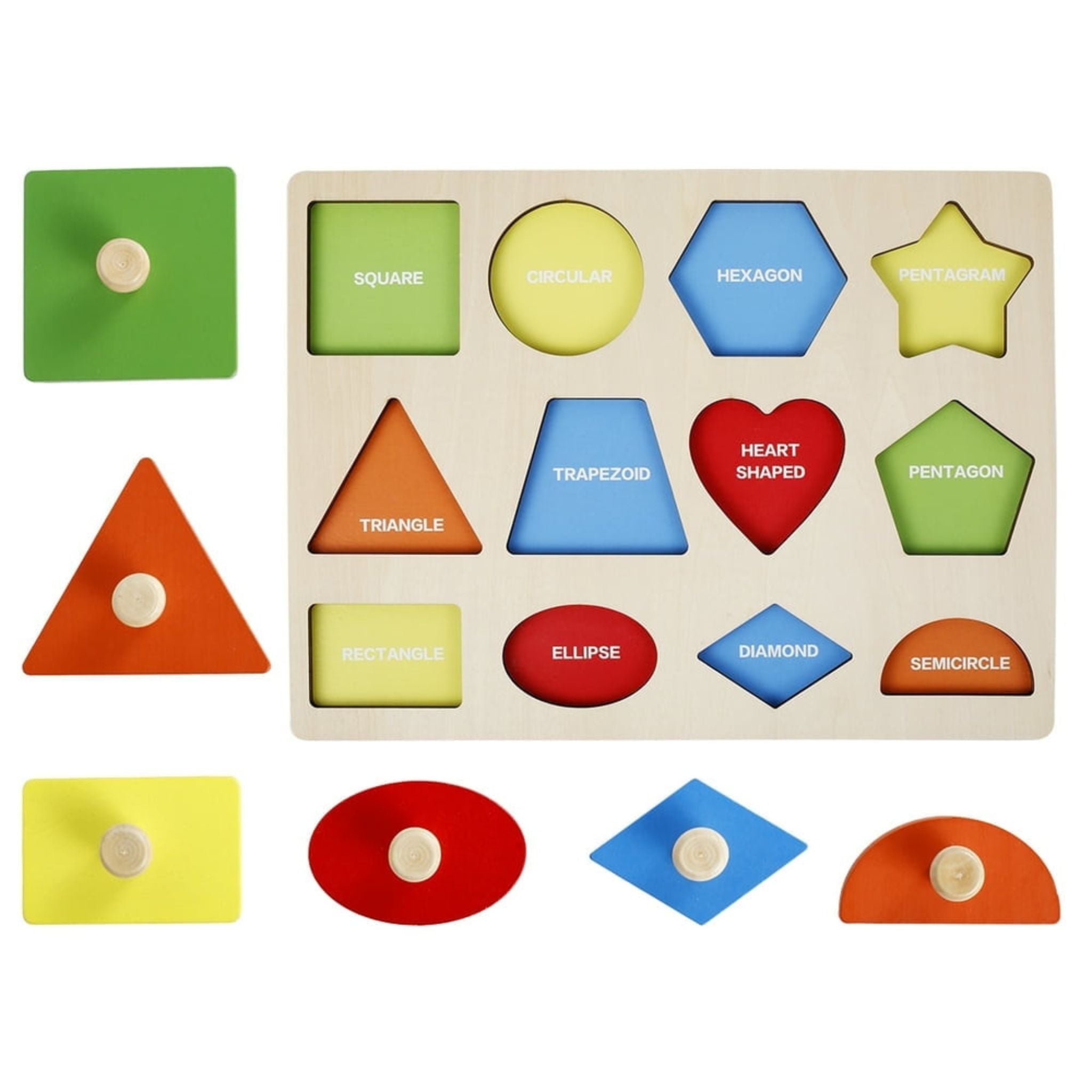 Fidtoy Montessori Wooden Shapes Puzzle