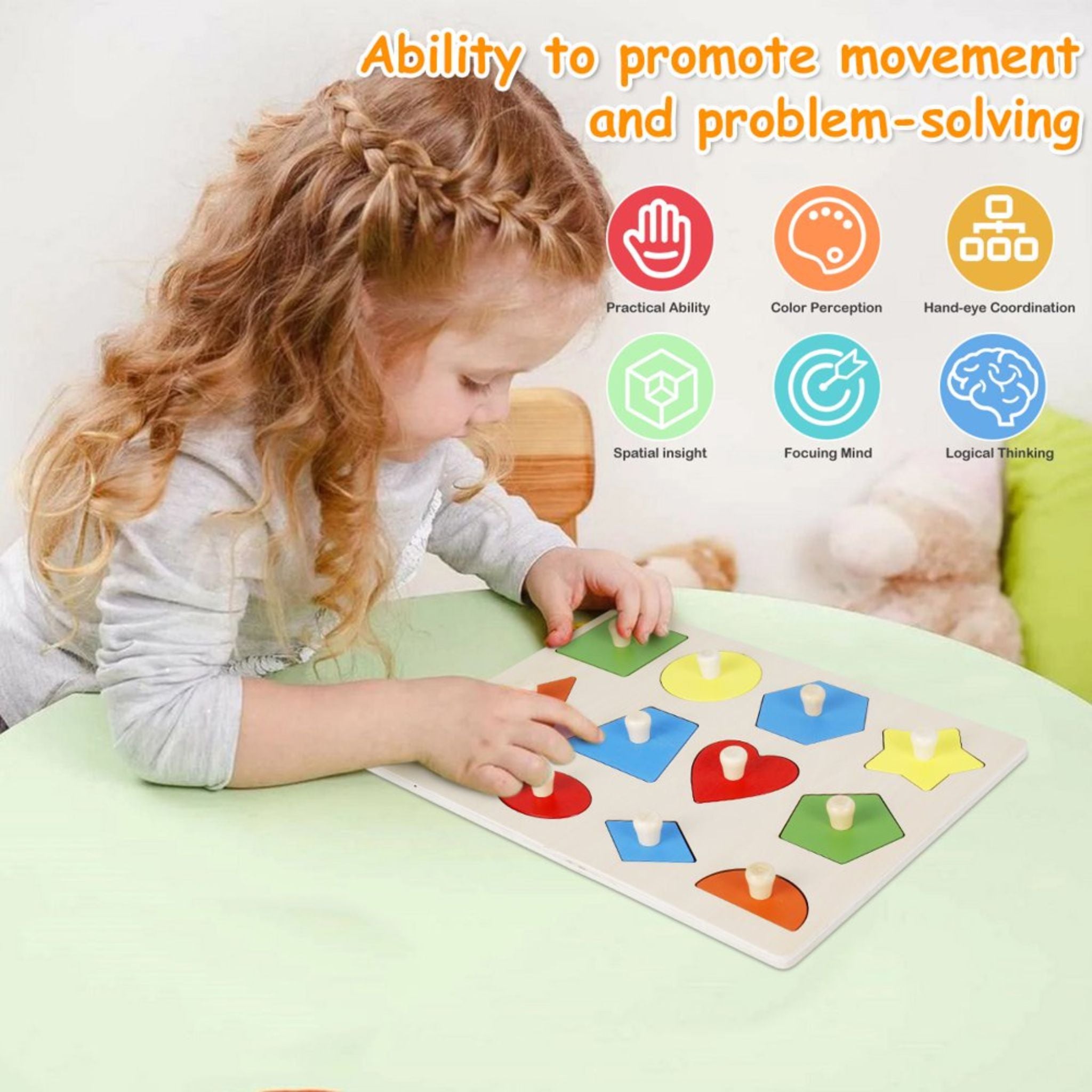Fidtoy Montessori Wooden Shapes Puzzle