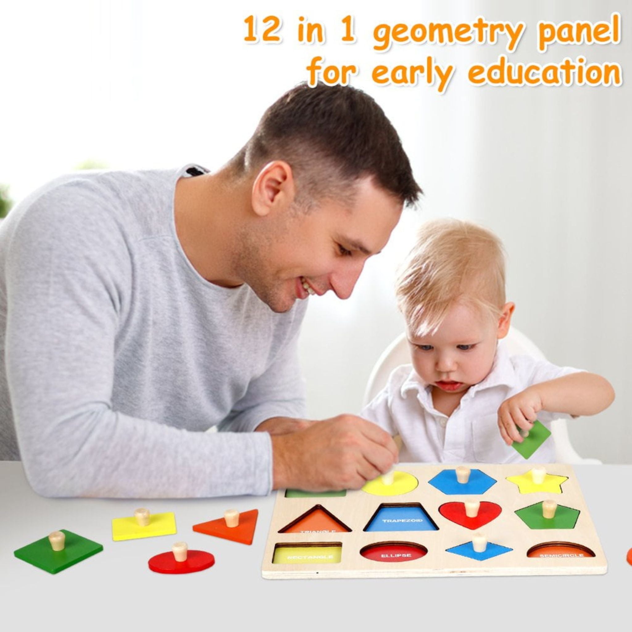 Fidtoy Montessori Wooden Shapes Puzzle