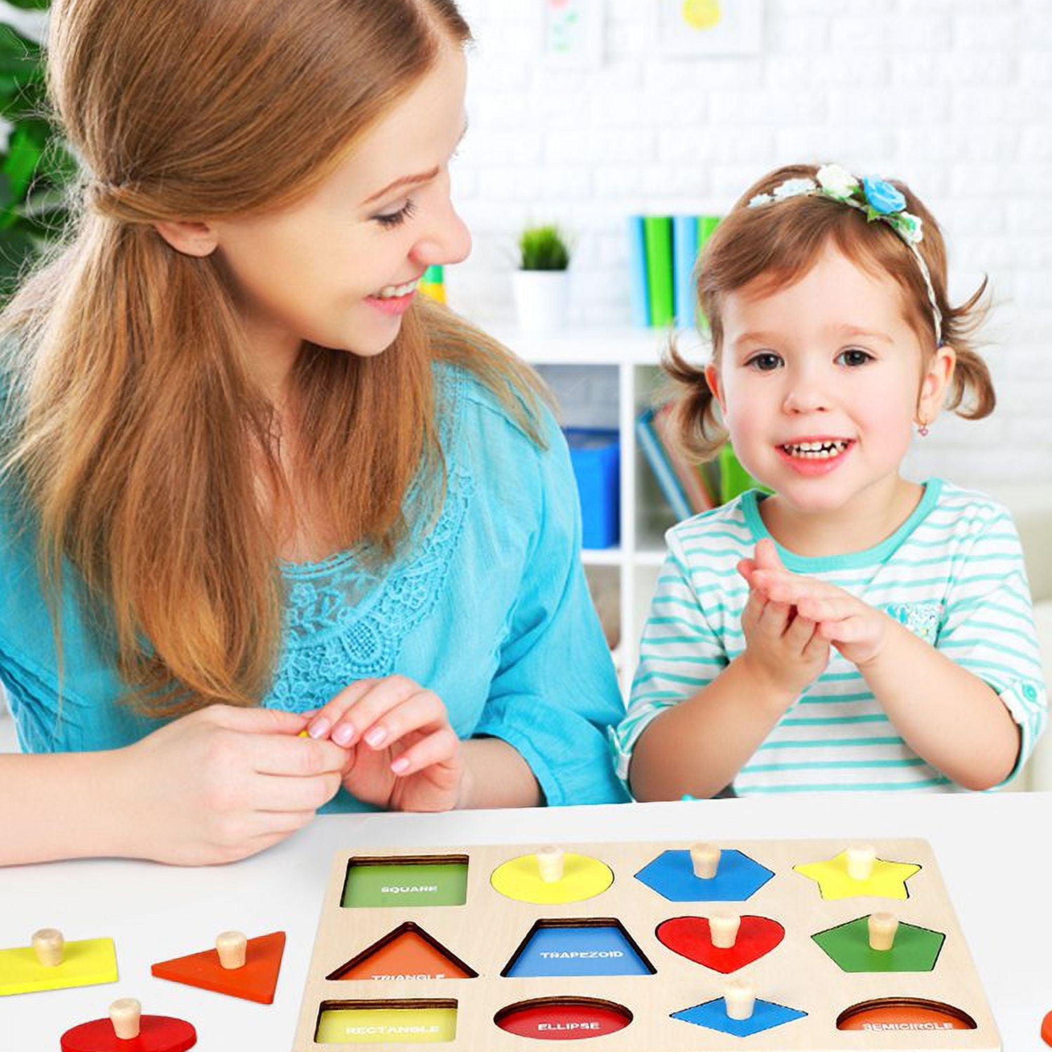 Fidtoy Montessori Wooden Shapes Puzzle