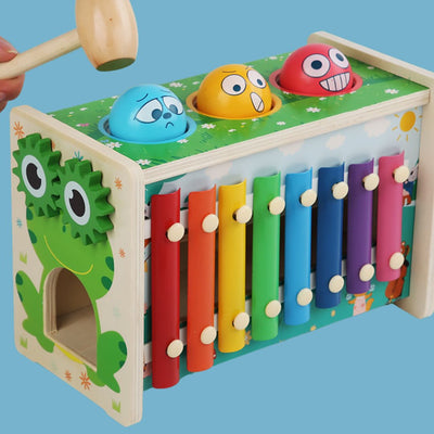 Jouet à marteler Montessori avec xylophone, pêche et jeu magnétique