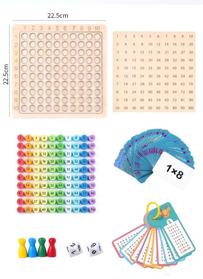 Wooden Multiplication Tables Board