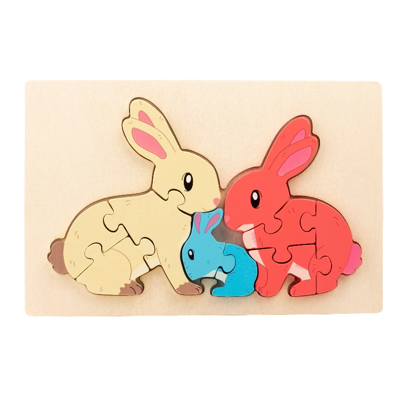 Animal Puzzle™ – Ontdek & Leer – Cartoon Houten Puzzel